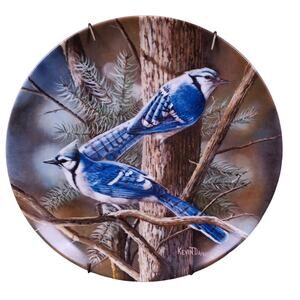 Vintage 1985 Edwin Knowles “The Blue Jay” Porcelain Collector Plate 16856E